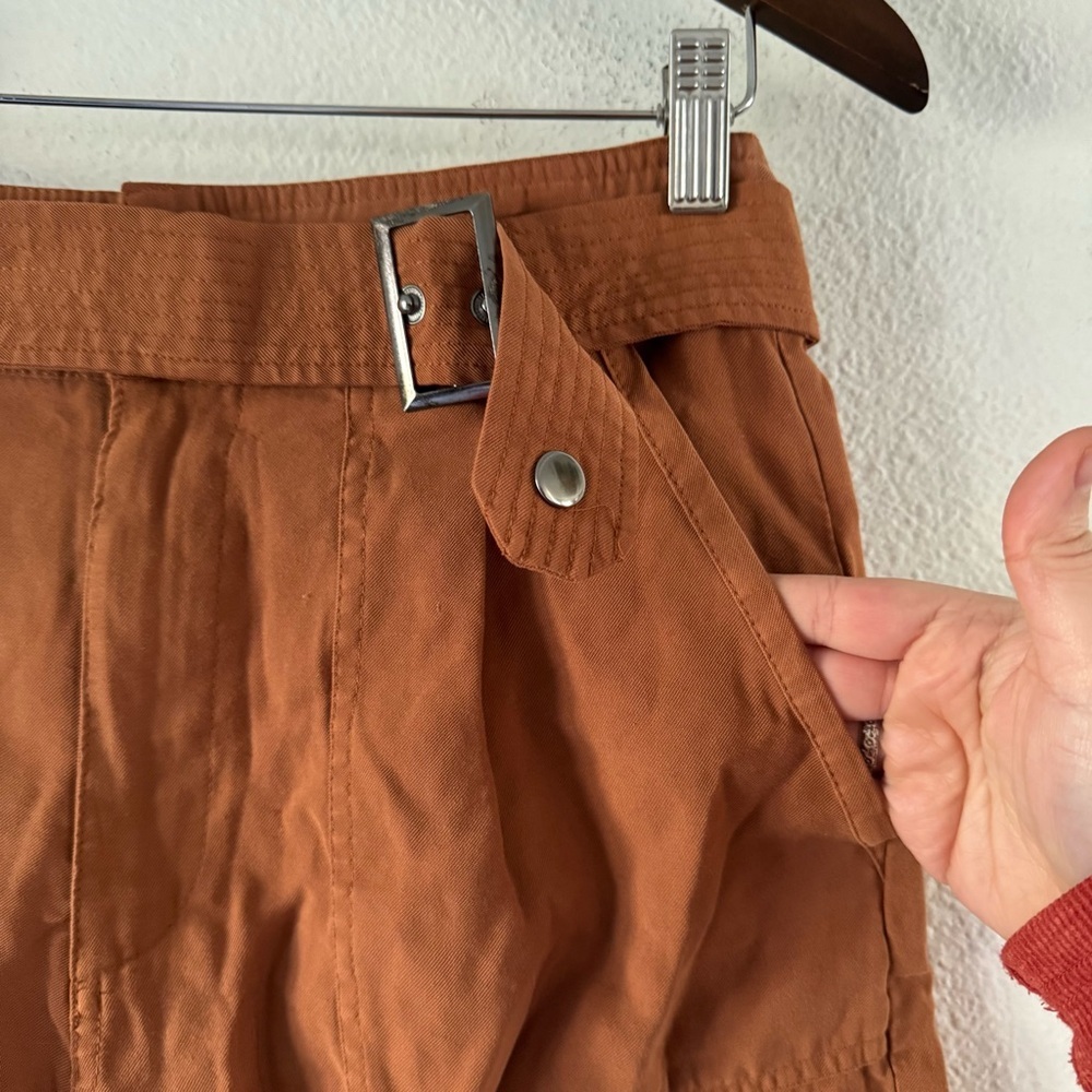 Boho Safari Forever 21 High Waisted Belted Shorts Cargo Utility Large Gorpcore - Picture 3 of 16